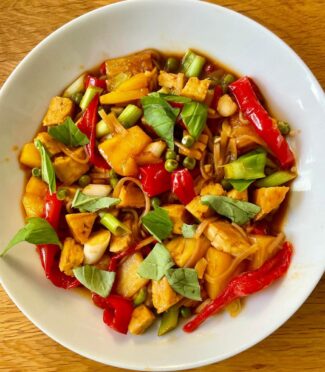 sweet and sour tempeh